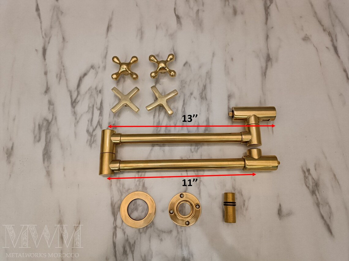 Cylindrical Brushed Brass Pot Filler