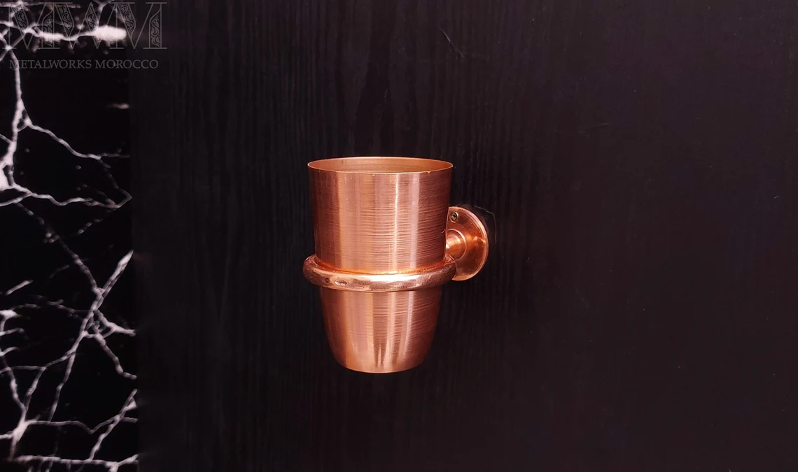 Handmade Copper Toothbrush Holder Wall Mounted