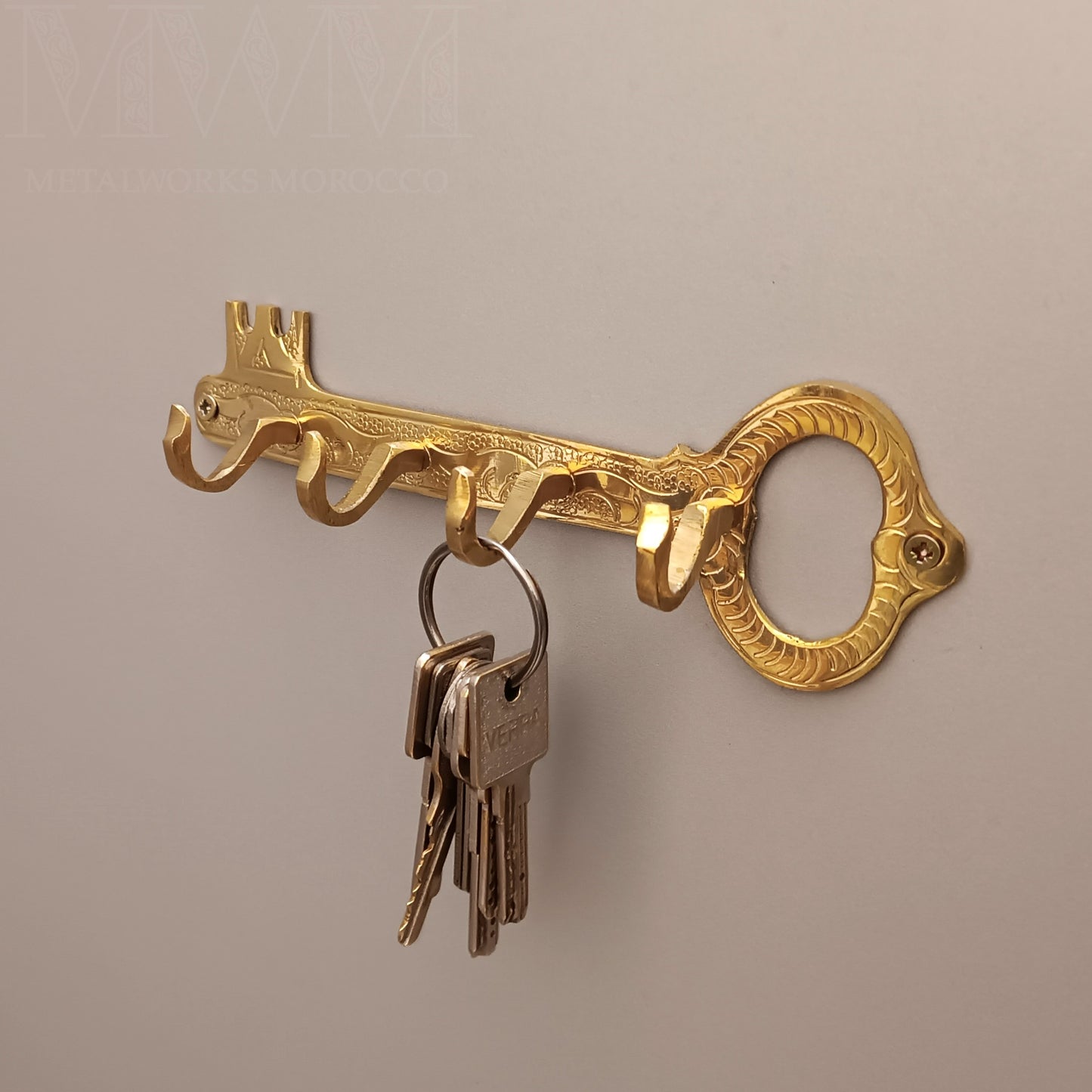 Natural Brass Key Holder For Wall