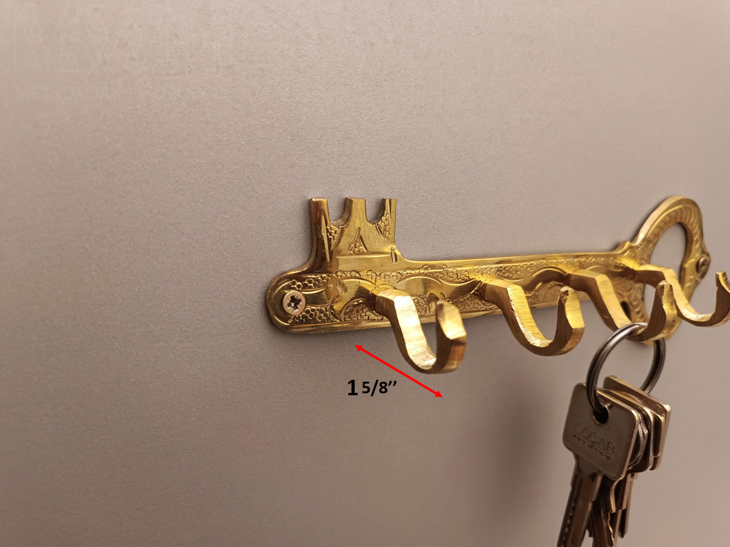 Natural Brass Key Holder For Wall