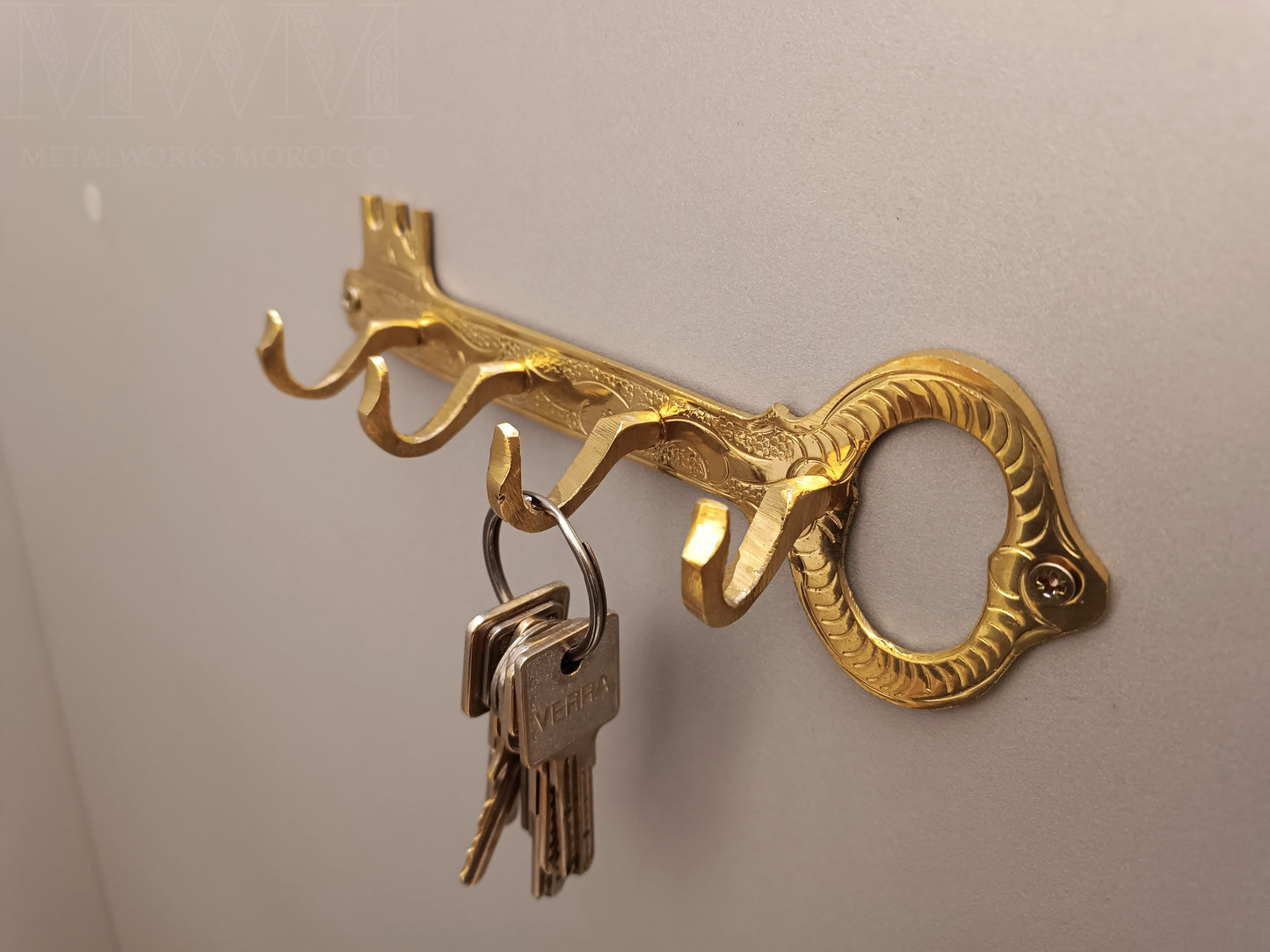 Natural Brass Key Holder For Wall