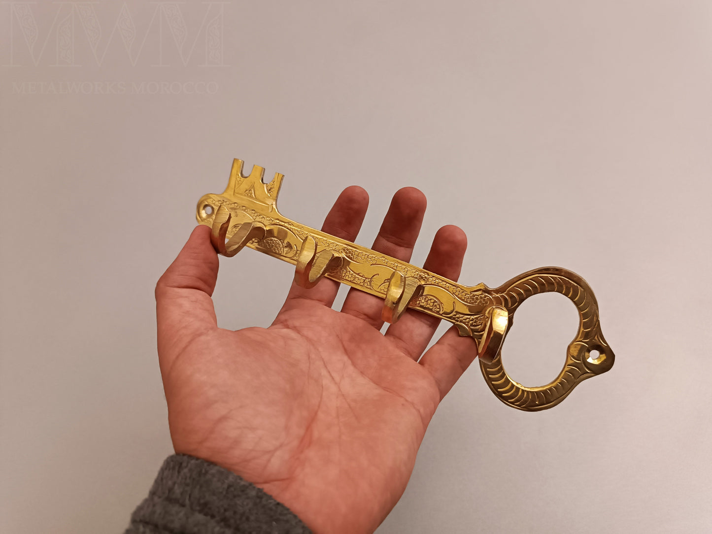 Natural Brass Key Holder For Wall