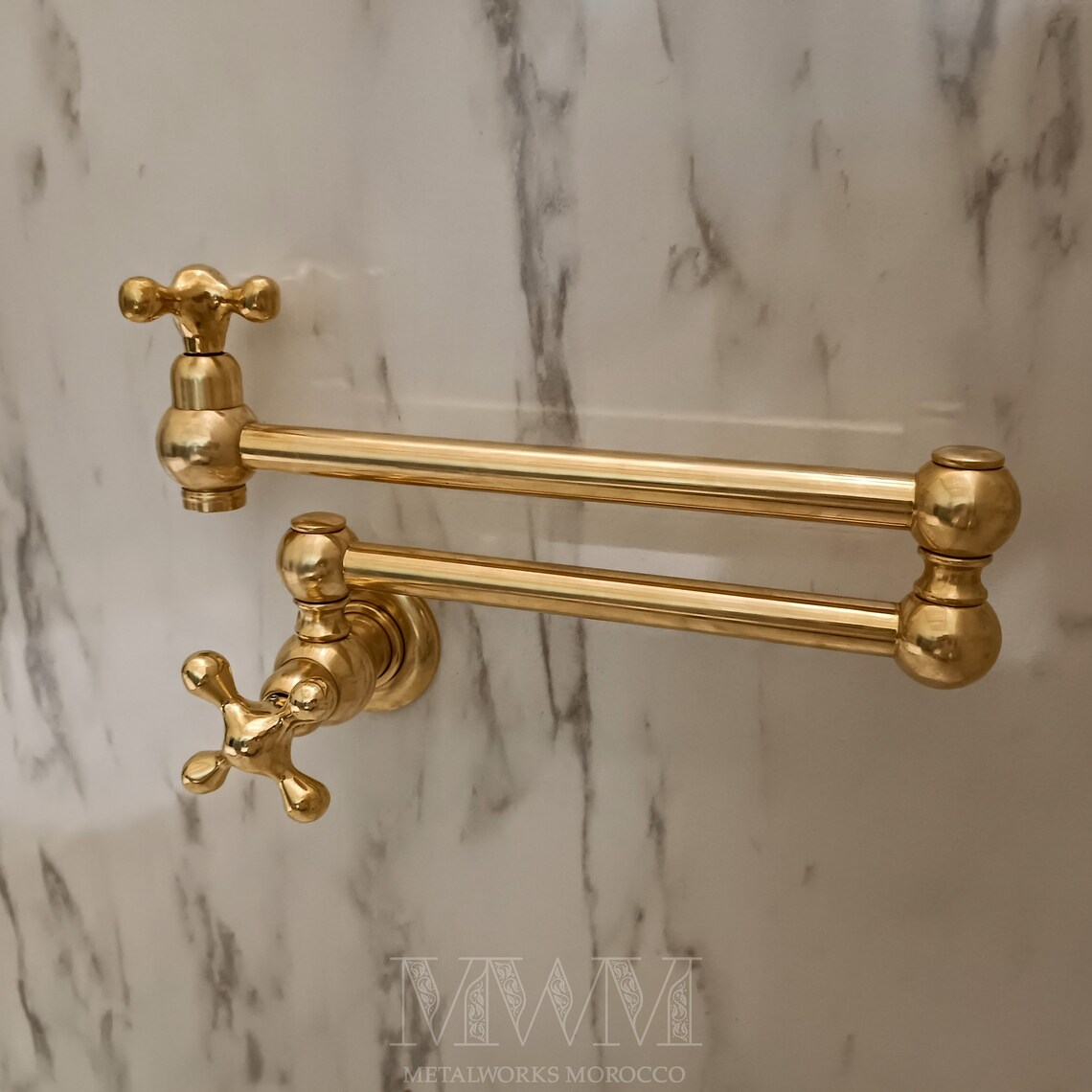 Polished Unlacquered Brass Pot Filler Tap