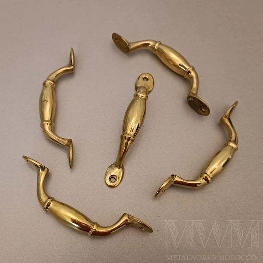 Set of Traditional Polished Brass Drawer Pulls
