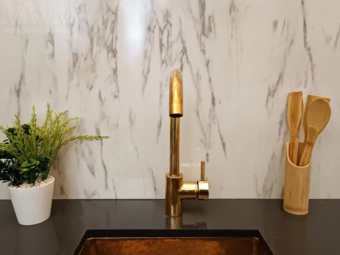 Unlacquered Brass Bar Faucet One Hole