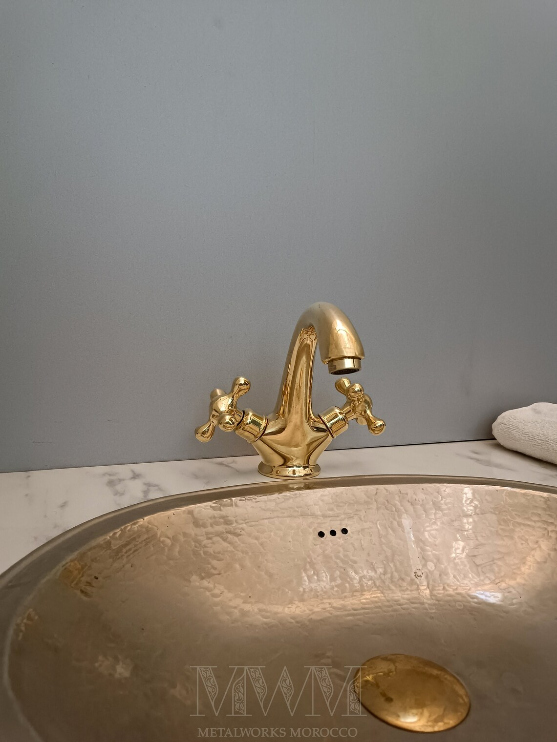 Unlacquered Brass Faucet Patina For Vanity Two Handles