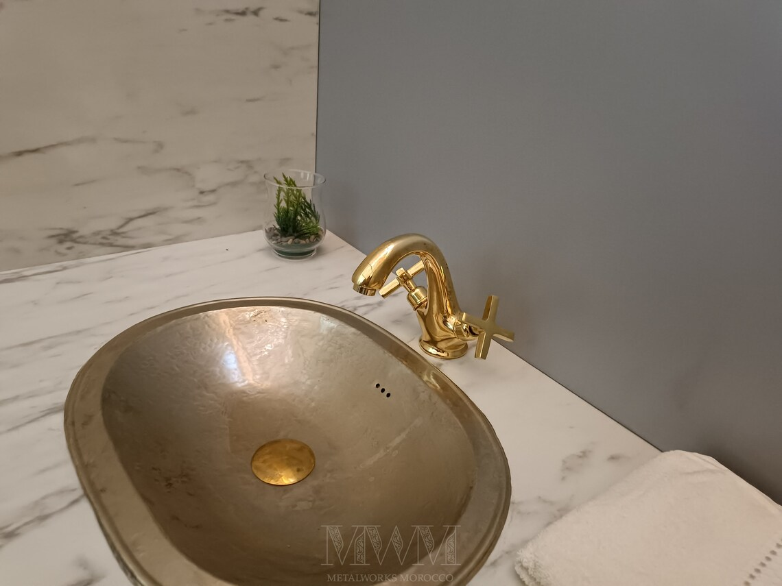 Unlacquered Brass Faucet Patina For Vanity Two Handles