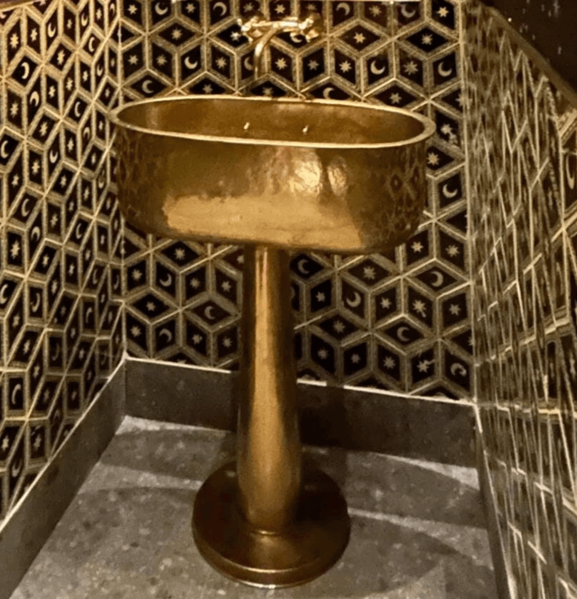 Unlacquered Brass Pedestal Sink - Handmade