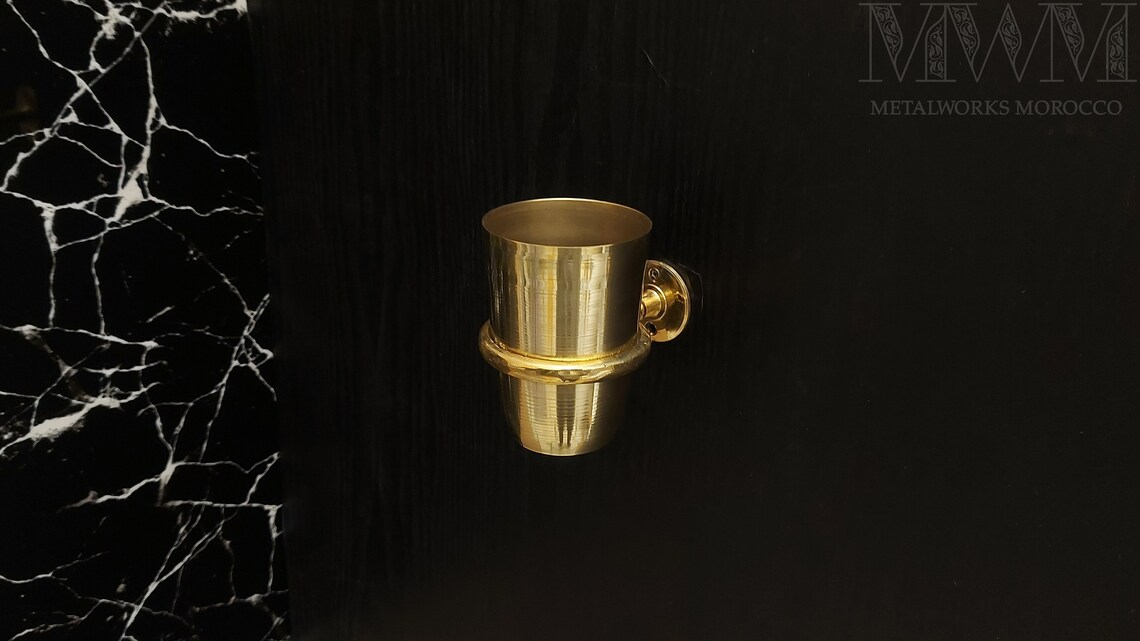 Unlacquered Brass Toothbrush Holder Wall Mount