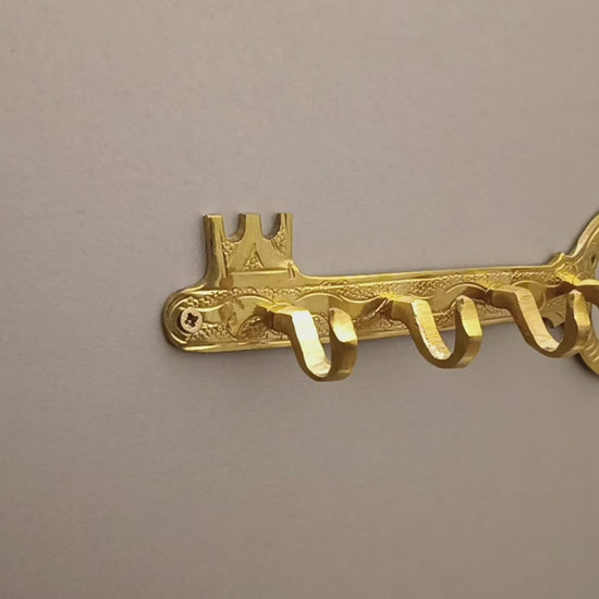 Natural Brass Key Holder For Wall