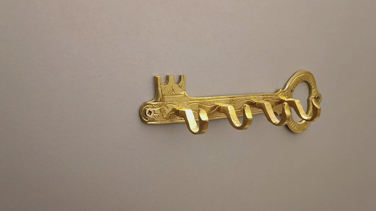 Natural Brass Key Holder For Wall