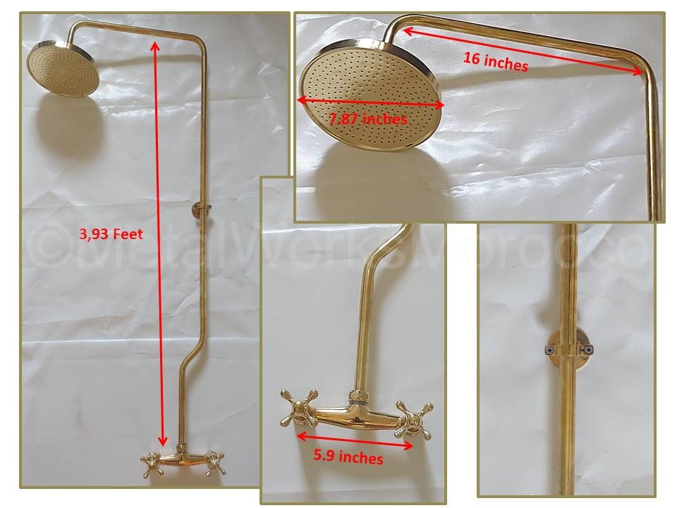 Handmade Brass Shower Faucet with Shower Head